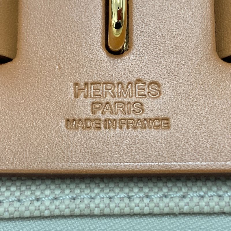 HERMES 愛馬仕 HERBAG31 內縫 U刻 帆布 肩背包 卡其色-13