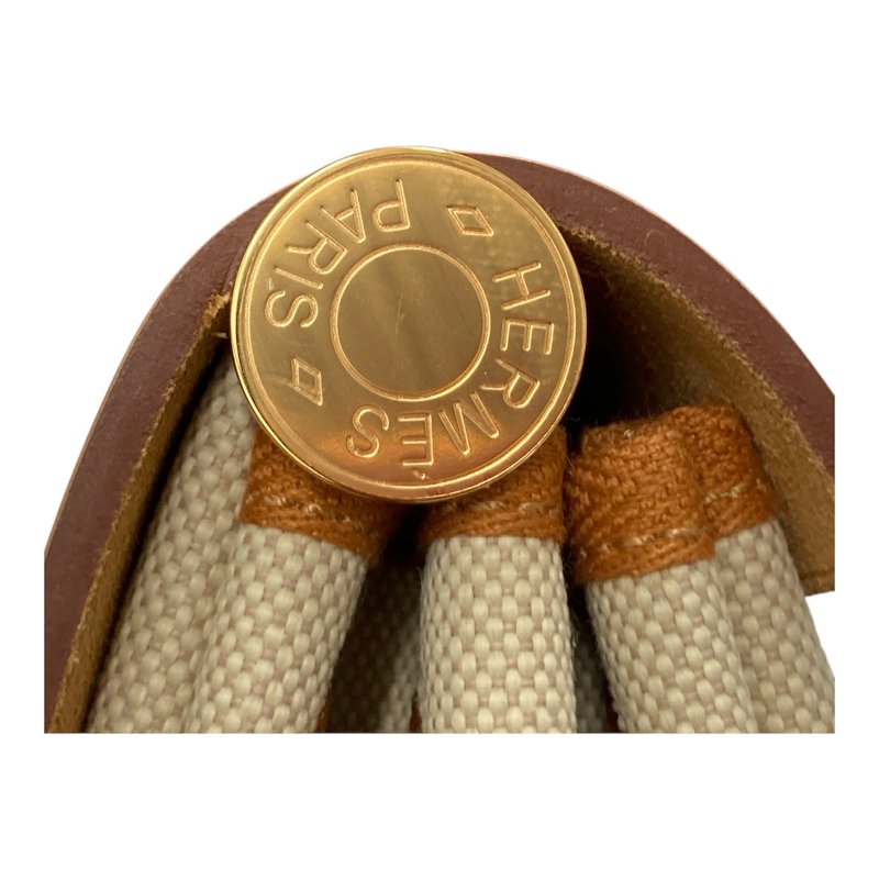 HERMES 愛馬仕 HERBAG31 內縫 U刻 帆布 肩背包 卡其色-15