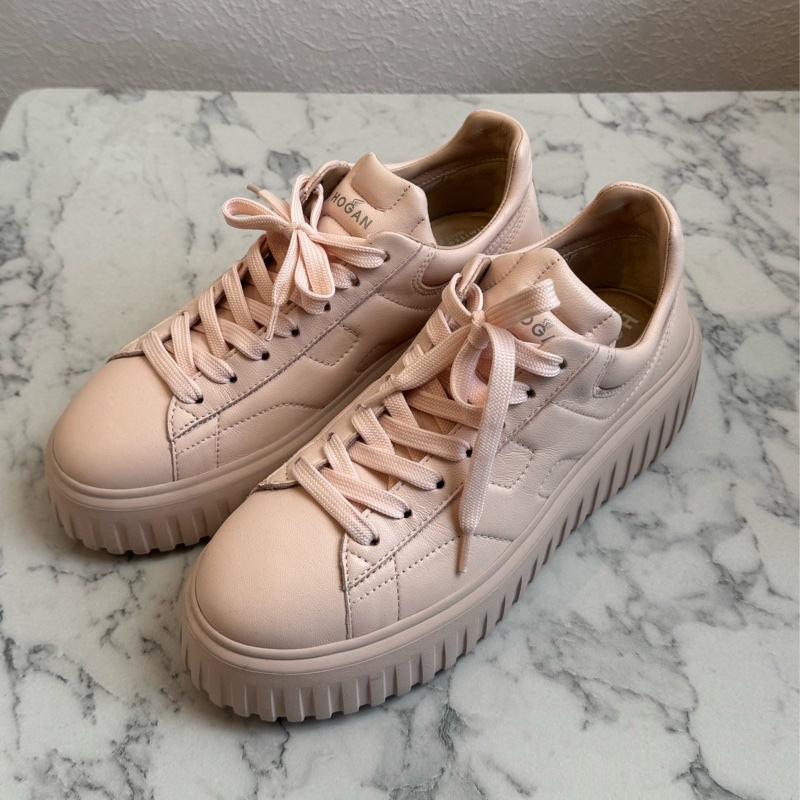 Hogan粉色H厚底鞋 38號-0