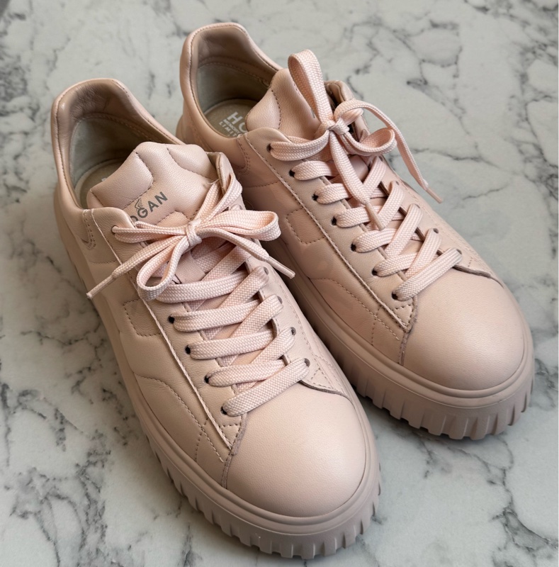 Hogan粉色H厚底鞋 38號-1