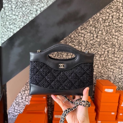 Chanel 25K 31bag nano 拼亮閃閃毛呢款