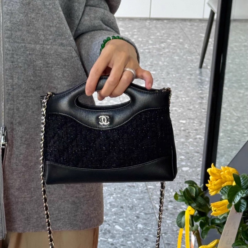 Chanel 25K 31bag nano 拼亮閃閃毛呢款-3