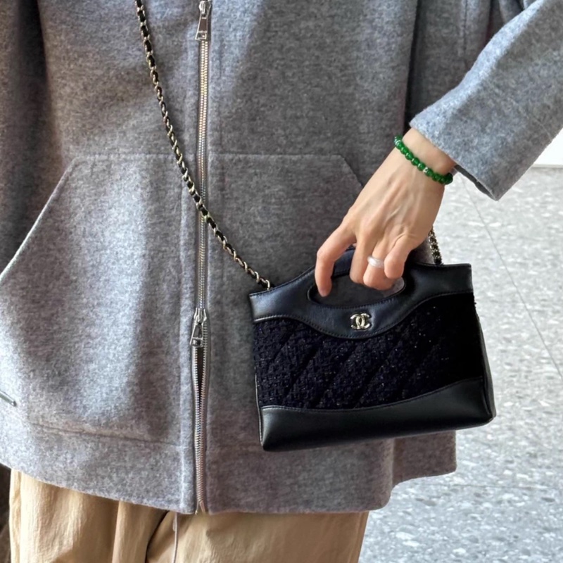 Chanel 25K 31bag nano 拼亮閃閃毛呢款-4