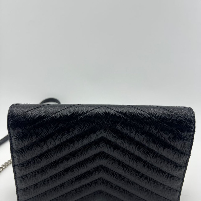 圣罗兰黑金 V 纹单肩斜挎包-1