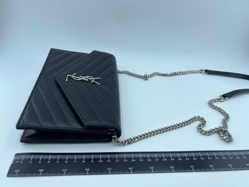 圣罗兰黑金 V 纹单肩斜挎包-2