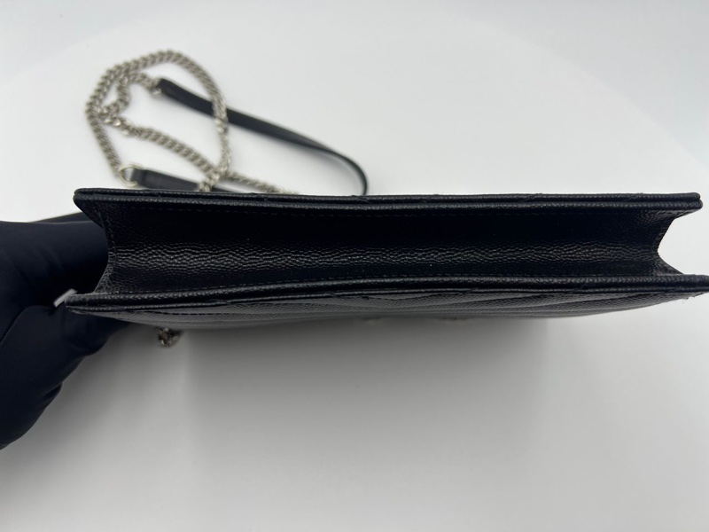 圣罗兰黑金 V 纹单肩斜挎包-12