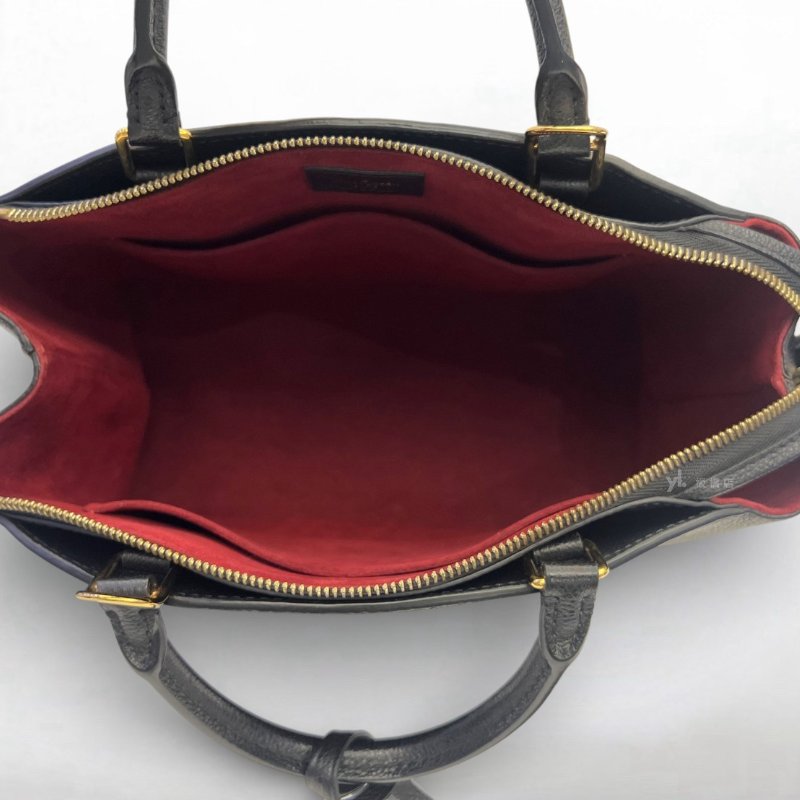LV 包包Petit Palais黑牛皮壓紋金釦手提斜背包 M58916-5