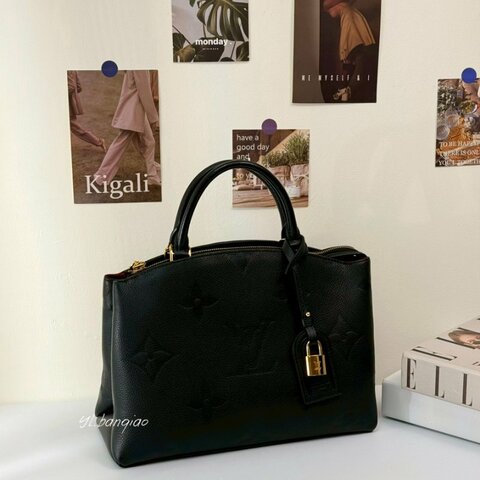 LV Petit Palais黑牛皮壓紋金釦手提斜背包 M58916