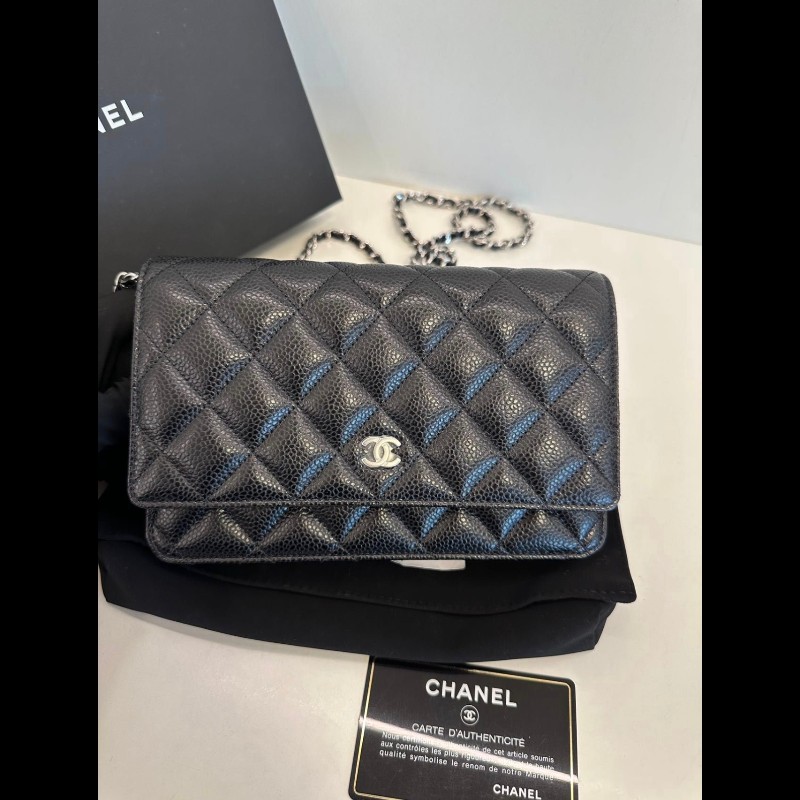 Chanel woc 荔枝牛皮銀扣-0