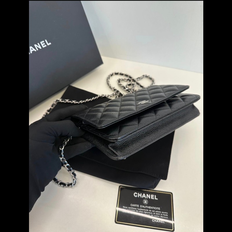 Chanel woc 荔枝牛皮銀扣-4