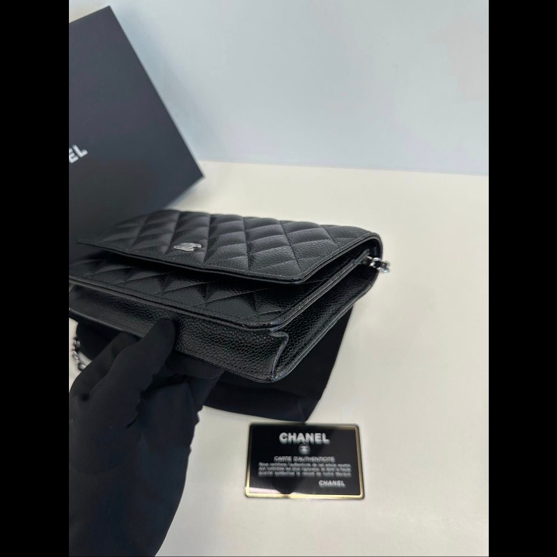 Chanel woc 荔枝牛皮銀扣-5