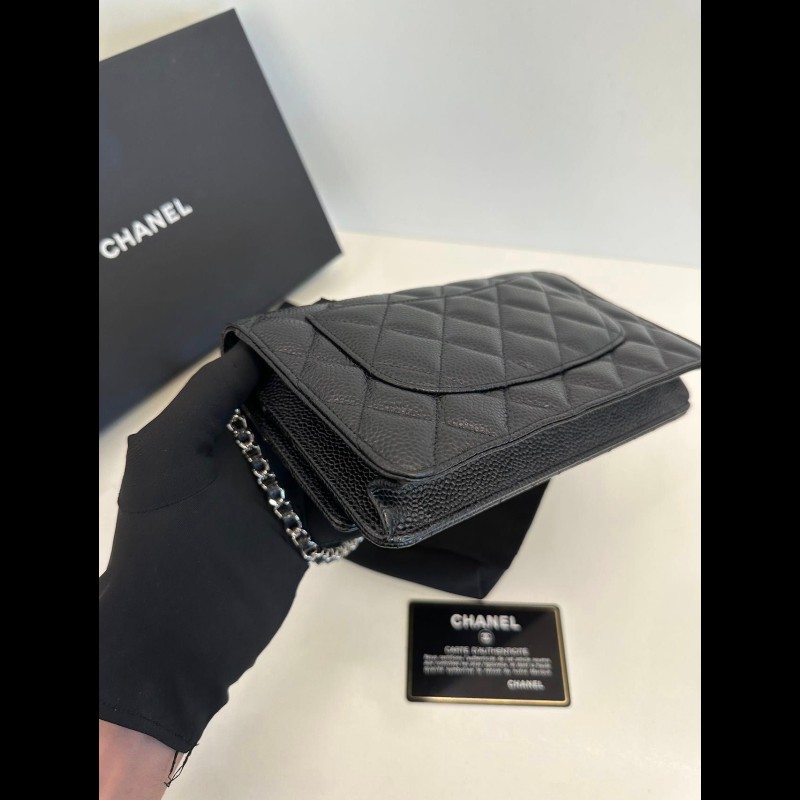 Chanel woc 荔枝牛皮銀扣-6