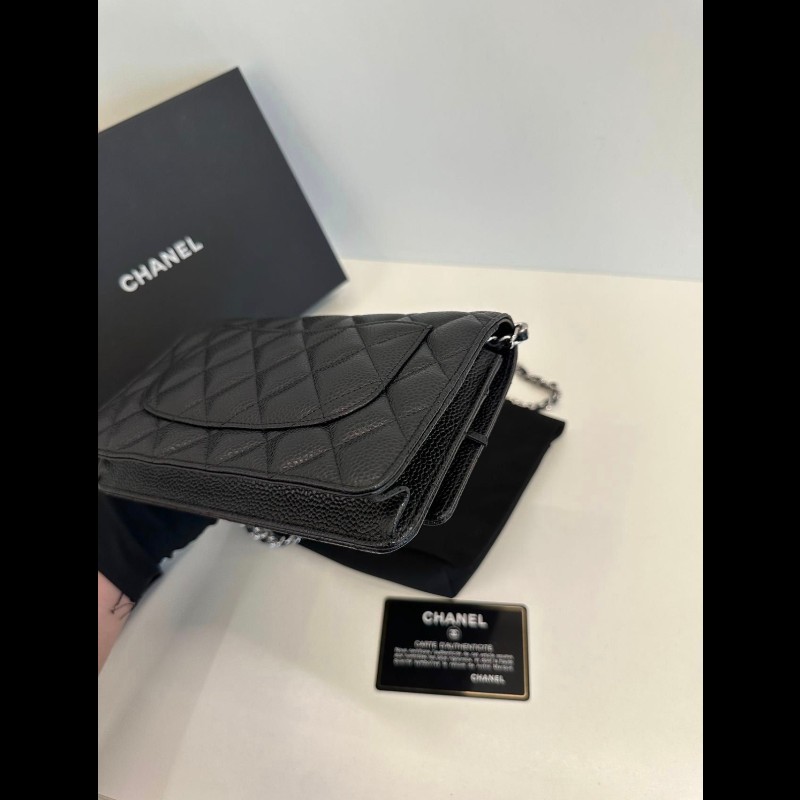 Chanel woc 荔枝牛皮銀扣-7