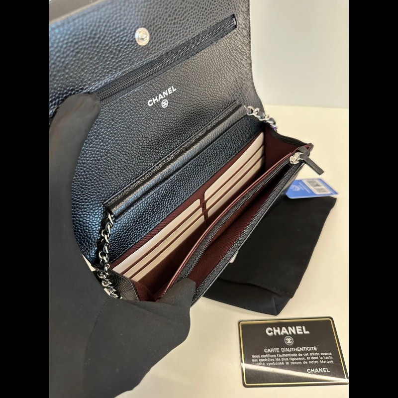 Chanel woc 荔枝牛皮銀扣-10