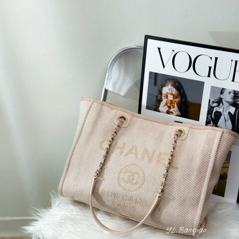 CHANEL DUSTBAG粉色中號沙灘包