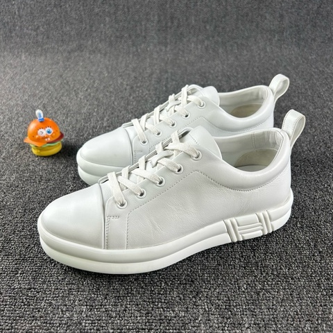 97新Hermes愛馬仕happy厚底板鞋 尺碼：38 純白簡約時尚 側面H經典