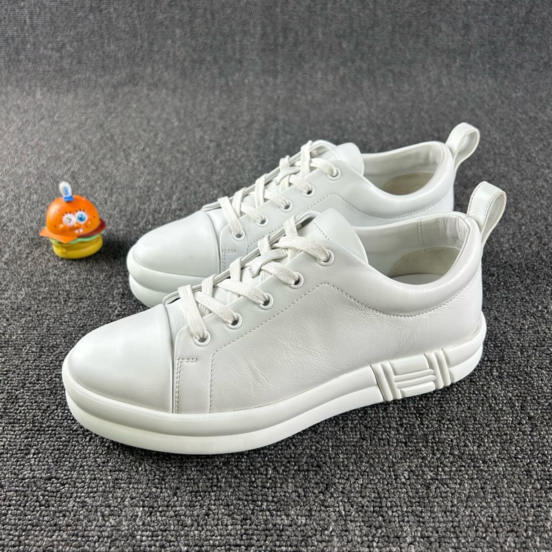 97新Hermes愛馬仕happy厚底板鞋 尺碼：38 純白簡約時尚 側面H經典-0