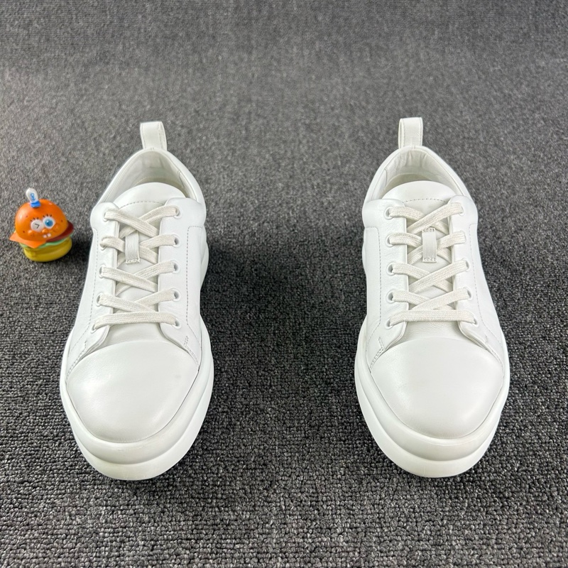 97新Hermes愛馬仕happy厚底板鞋 尺碼：38 純白簡約時尚 側面H經典-1