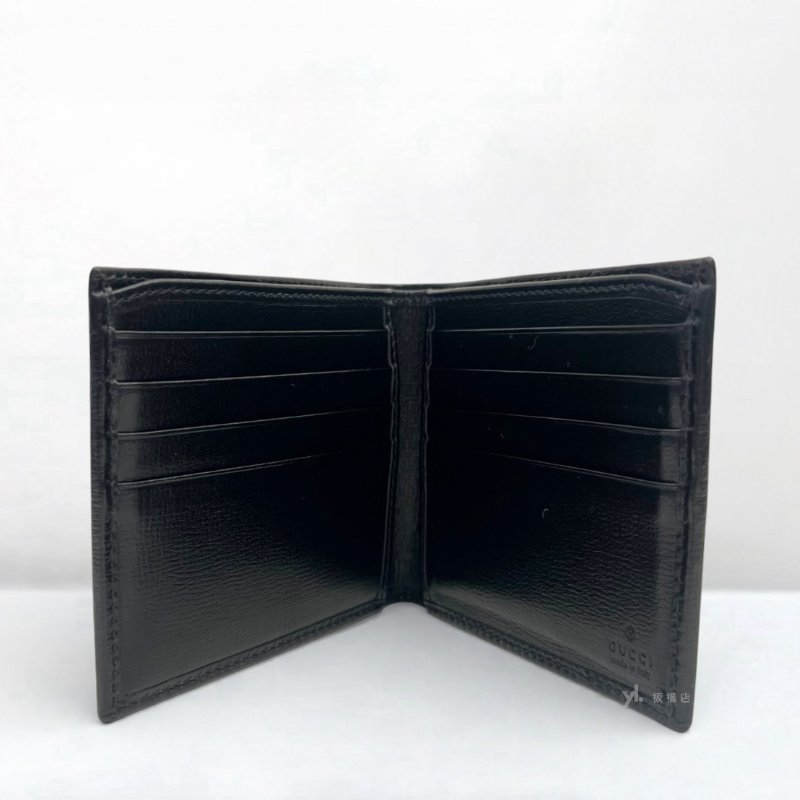 GUCCI短夾 Interlocking黑灰老花對開短夾671652-5