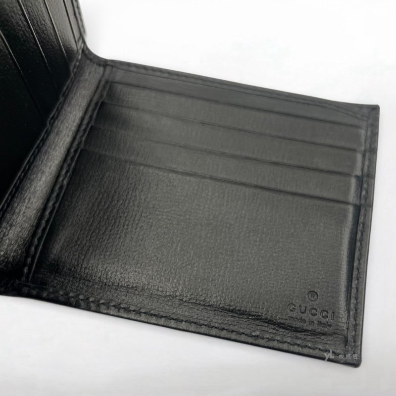 GUCCI短夾 Interlocking黑灰老花對開短夾671652-6