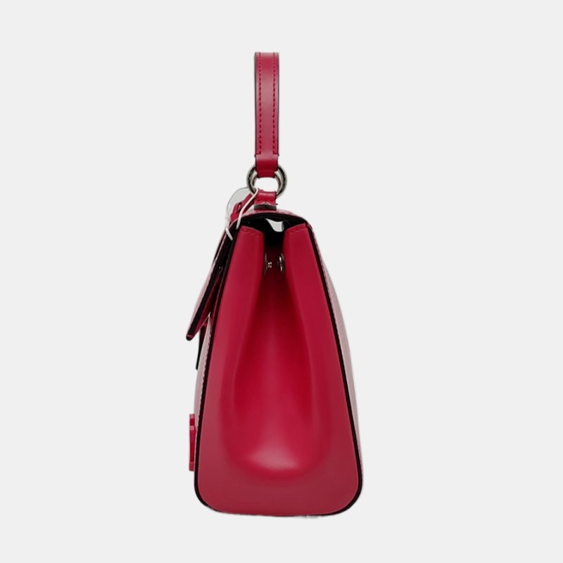 LOUIS VUITTON CLUNYBB玫紅色EPI牛皮水波紋克魯尼單肩包手提包斜挎包銀色五金可拆卸肩帶-2