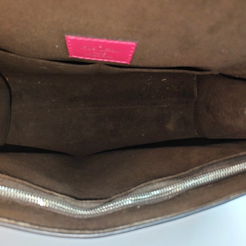 LOUIS VUITTON CLUNYBB玫紅色EPI牛皮水波紋克魯尼單肩包手提包斜挎包銀色五金可拆卸肩帶-6