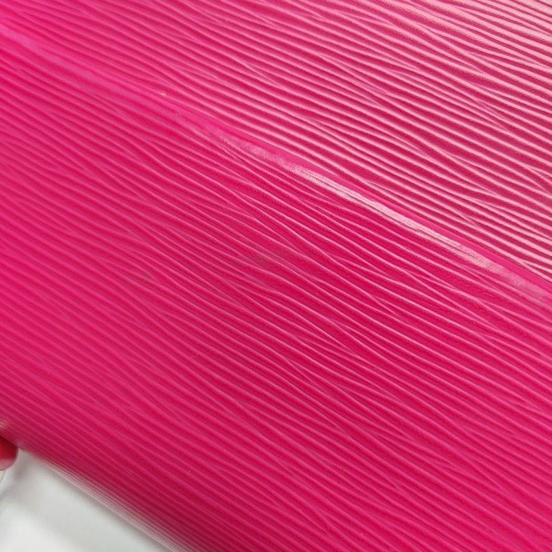 LOUIS VUITTON CLUNYBB玫紅色EPI牛皮水波紋克魯尼單肩包手提包斜挎包銀色五金可拆卸肩帶-10