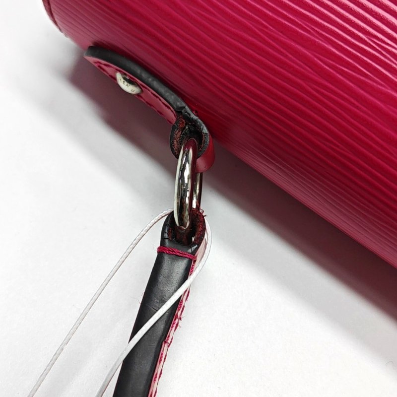 LOUIS VUITTON CLUNYBB玫紅色EPI牛皮水波紋克魯尼單肩包手提包斜挎包銀色五金可拆卸肩帶-12