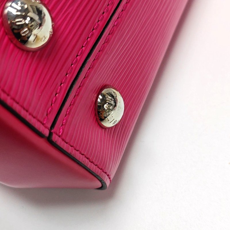 LOUIS VUITTON CLUNYBB玫紅色EPI牛皮水波紋克魯尼單肩包手提包斜挎包銀色五金可拆卸肩帶-14