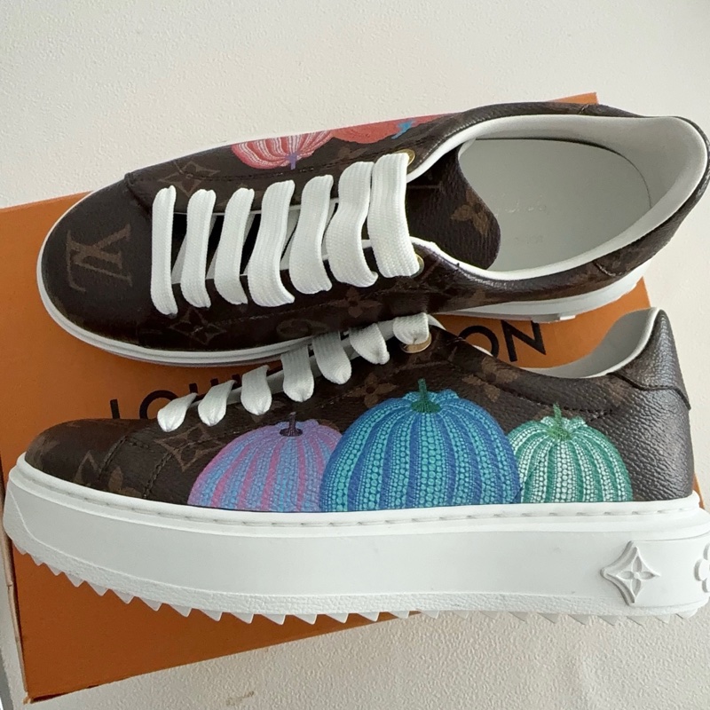 【全新品】Louis vuitton路易威登 lv 女款運動鞋 老花 板鞋 time out 草間彌生聯名休閒鞋 35.5-2