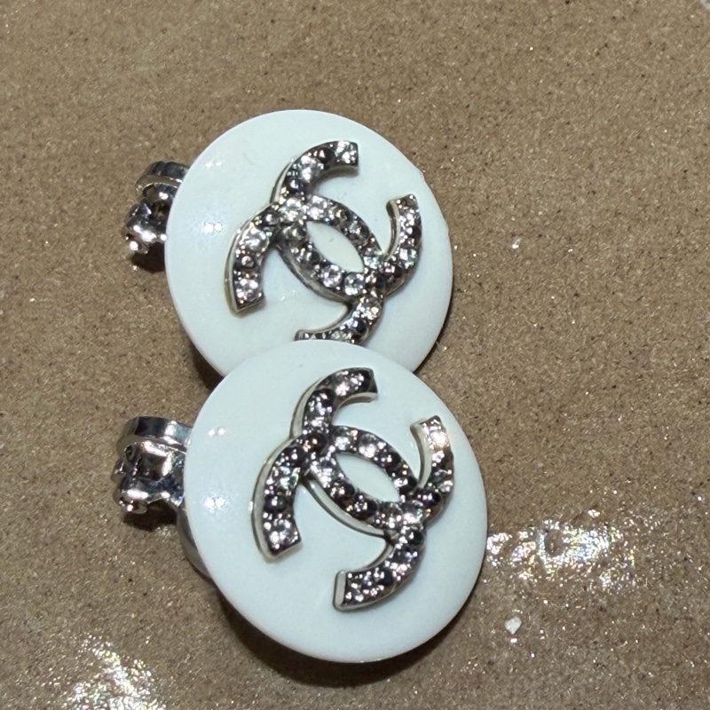 香奈兒鈕扣改造耳環-1