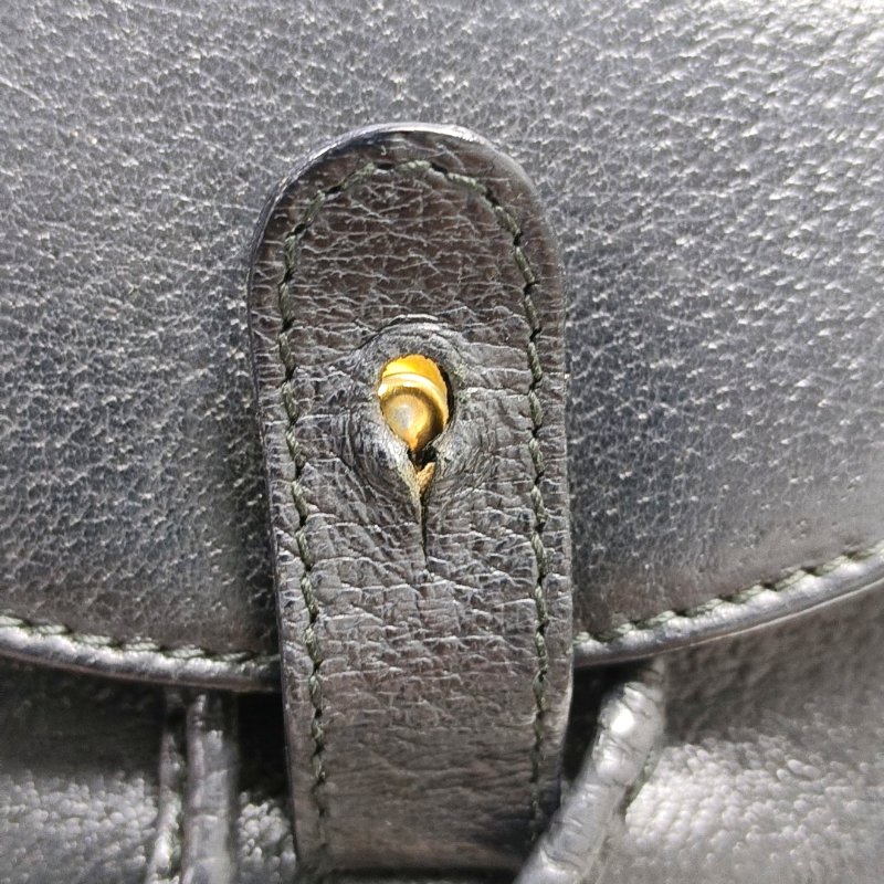 GUCCI黑色牛皮竹節竹節包雙肩包金色五金-8