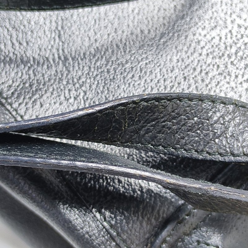 GUCCI黑色牛皮竹節竹節包雙肩包金色五金-9