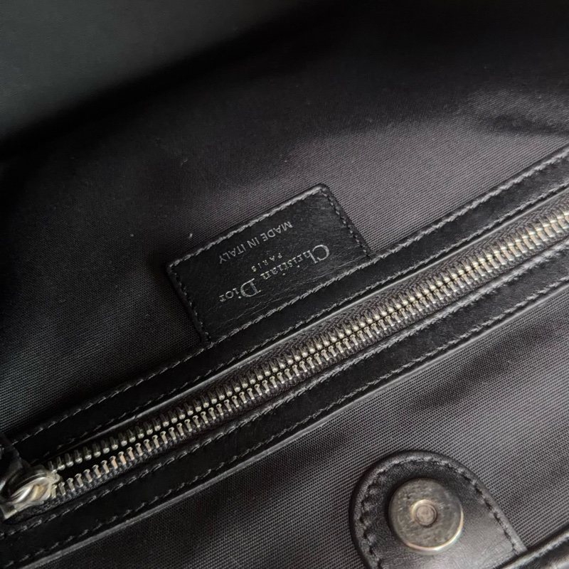 【近新閒置品】Dior迪奧 黑銀五格牛皮小號土著一代托特手提包-6