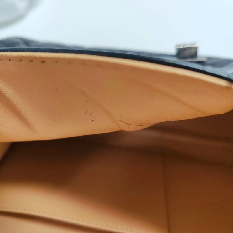 CHANEL 2.55 黑色牛皮菱格紋絎縫單肩包斜挎包釕色五金17開-15