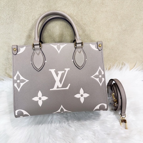 LV On The Go Pm 雙色斑鳩灰手提斜背包 近全新