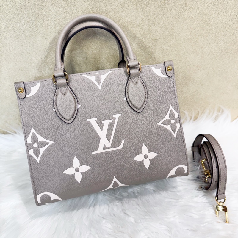 LV On The Go Pm 雙色斑鳩灰手提斜背包 近全新-1