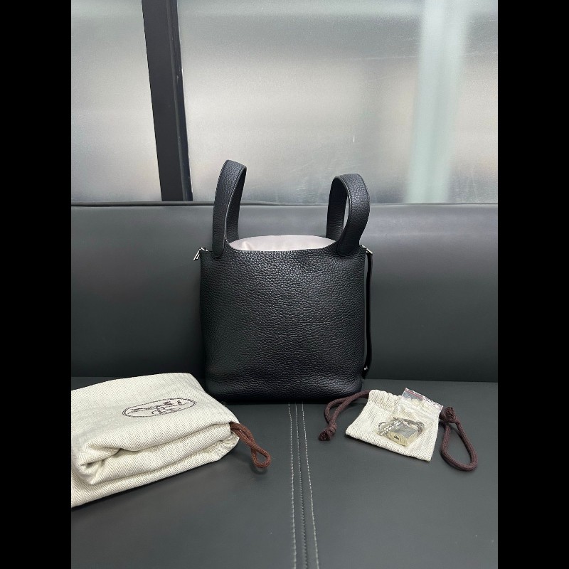 Hermes picotin 18 黑銀-0