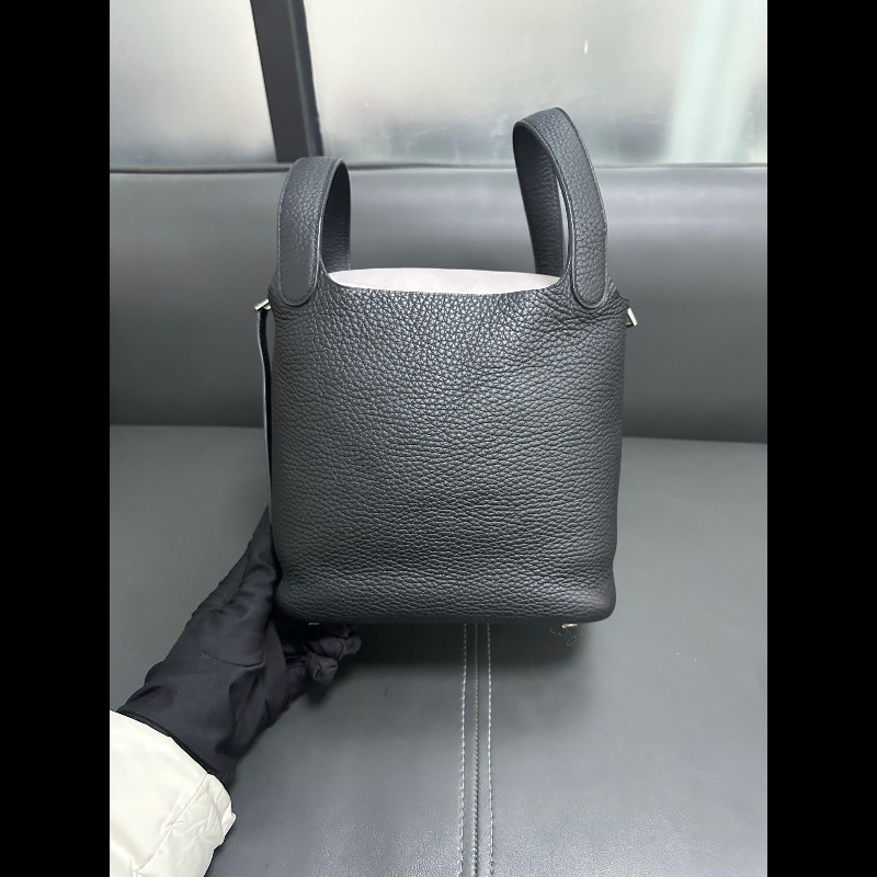Hermes picotin 18 黑銀-1
