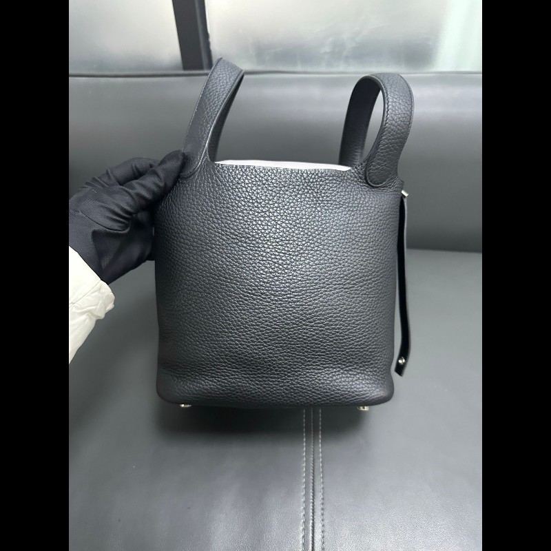 Hermes picotin 18 黑銀-2