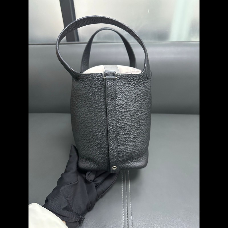 Hermes picotin 18 黑銀-3