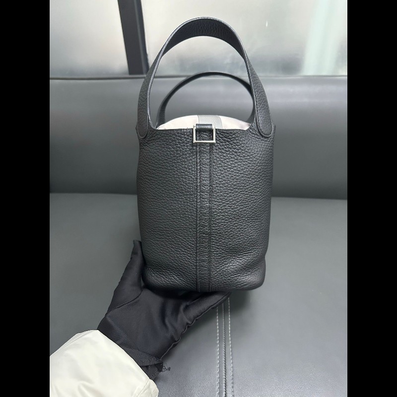 Hermes picotin 18 黑銀-4