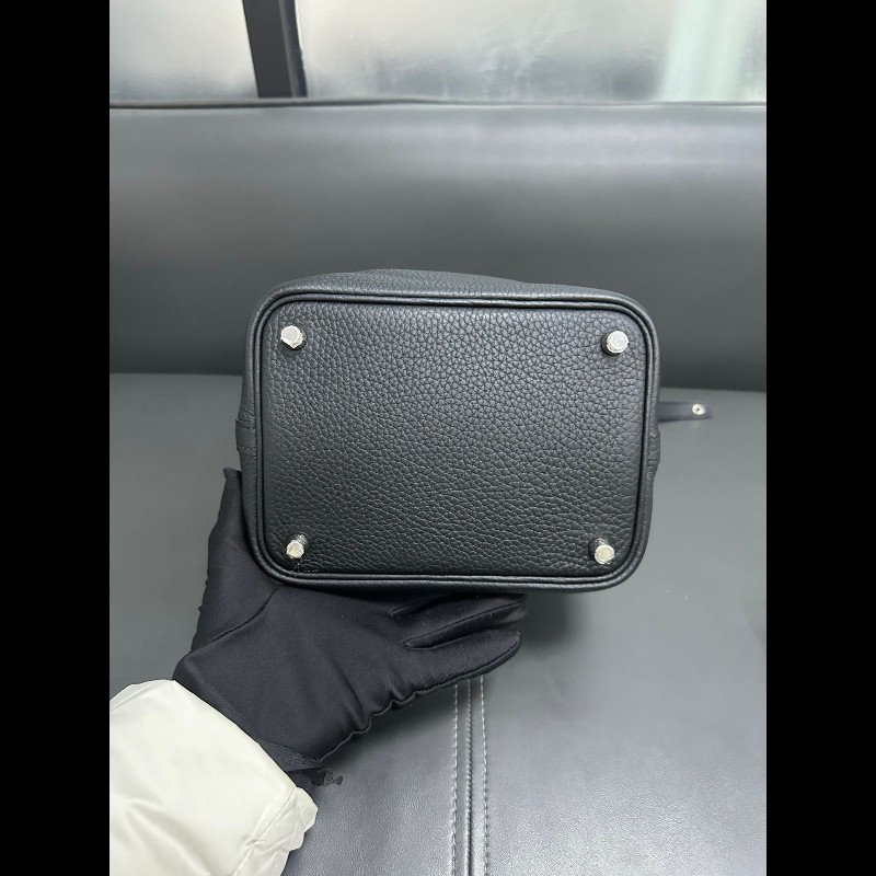 Hermes picotin 18 黑銀-5