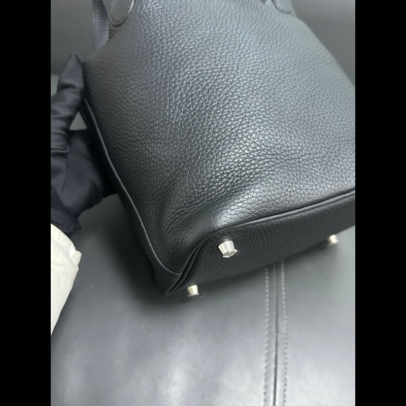 Hermes picotin 18 黑銀-6