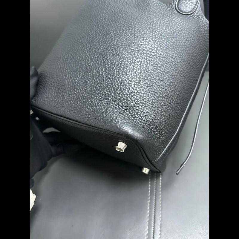Hermes picotin 18 黑銀-7