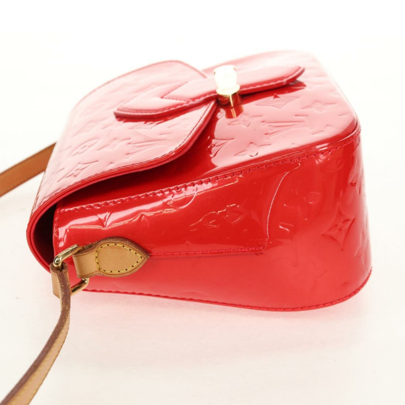 【日本直送】路易威登 Vernis Bell Flower PM 手袋 Rouge Grunadine M91728 LV Auth 159716V-2