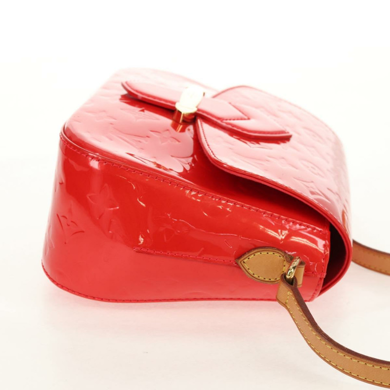 【日本直送】路易威登 Vernis Bell Flower PM 手袋 Rouge Grunadine M91728 LV Auth 159716V-3