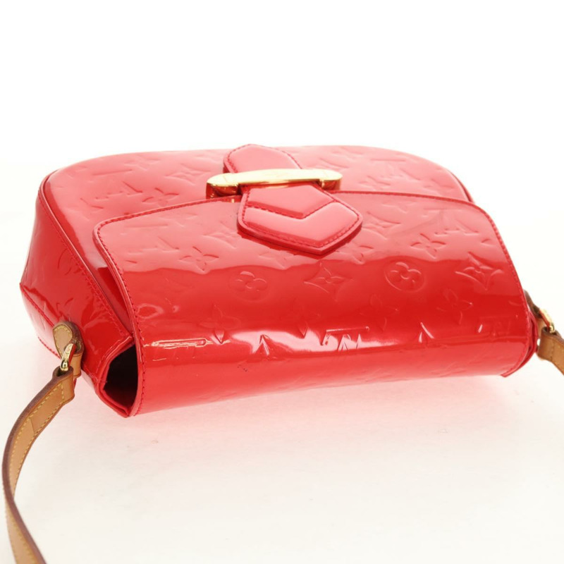 【日本直送】路易威登 Vernis Bell Flower PM 手袋 Rouge Grunadine M91728 LV Auth 159716V-5