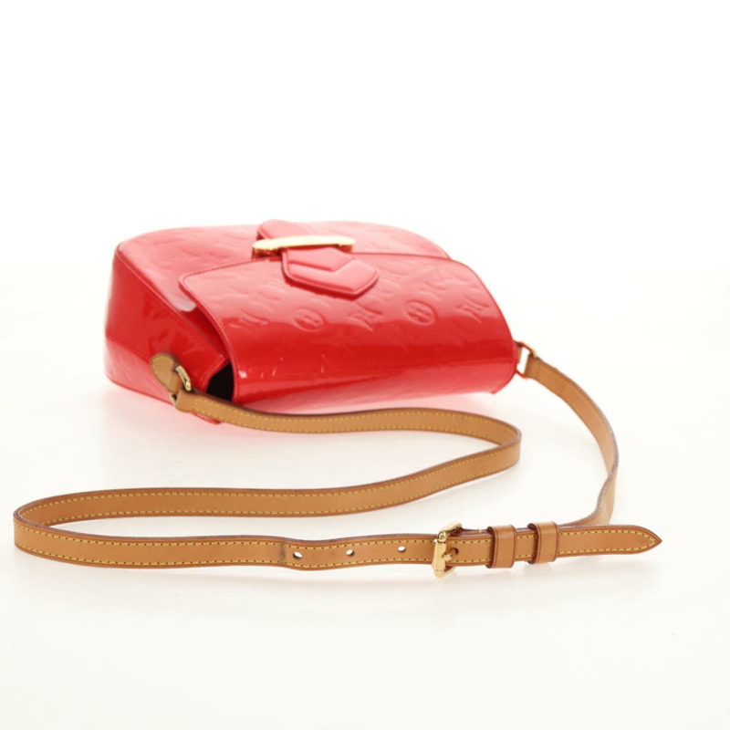 【日本直送】路易威登 Vernis Bell Flower PM 手袋 Rouge Grunadine M91728 LV Auth 159716V-6