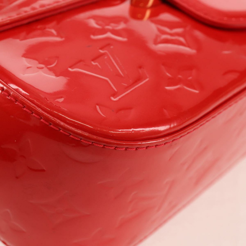 【日本直送】路易威登 Vernis Bell Flower PM 手袋 Rouge Grunadine M91728 LV Auth 159716V-14